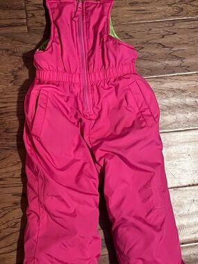 Pink Platinum Hot Pink Girls' Snow Overalls